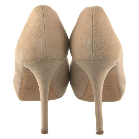 Kate Spade Rhinestone Gold Floral Embellished Begin Suede Stiletto Heel US 10.5 - Picture 4 of 5